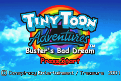 Tiny Toon Adventures: Buster's Bad Dream title screen for GameBoy Advance